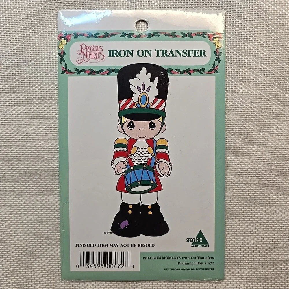 Precious Moments Drummer Boy‎ #472 Iron On Transfer Spectrix Multi-Craft NEW
